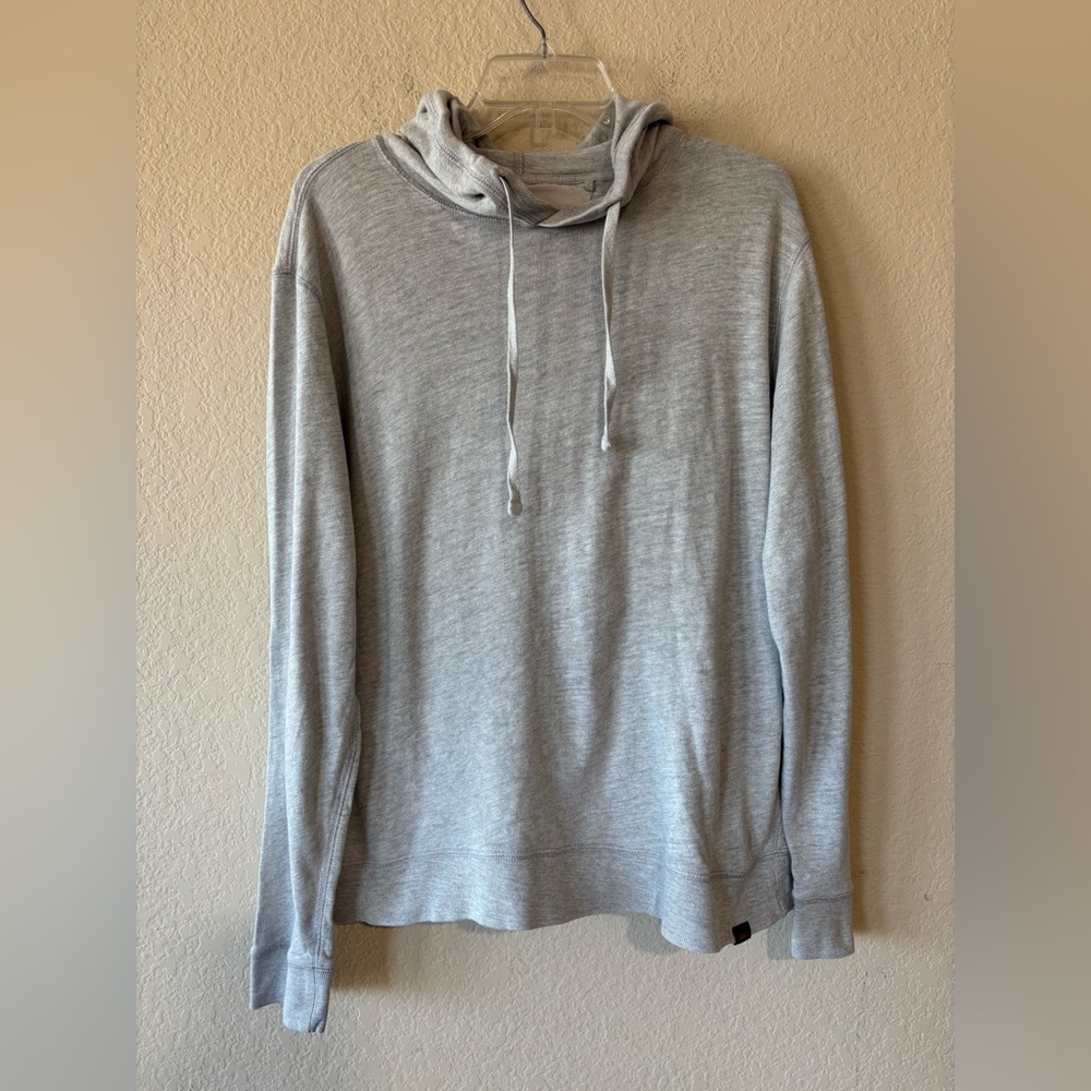 FAHERTY BRAND Light‎ Gray Heather 100% Organic Cotton Slub Hoodie Size L